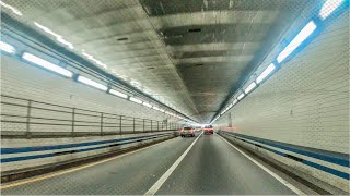 Hampton Roads Bridge Underwater Tunnel  Driving 4K  Norfolk  Virginia [upl. by Nosreg]