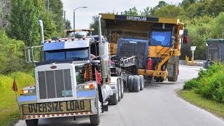 Caterpillar 777 Mining Haul Truck Transported by 11 Axle Lowboy [upl. by Yak]