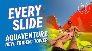 Aquaventure Waterpark Dubai TRIDENT TOWER POV [upl. by Asseral435]