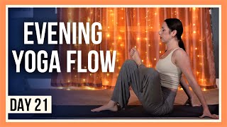 15 min Evening Yoga – Day 21 YOGA FOR HIPS amp LOWER BACK [upl. by Acire]