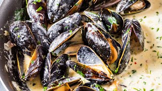 MUSSELS In AMAZING Tarragon CREAM SAUCE [upl. by Pontus]