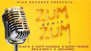 Zum Zum Remix 🐝🍯  Plan B Natti Natasha Daddy Yankee Rkm amp KenY Arcangel Lyric Video [upl. by Harwell264]