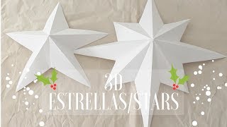 Como Hacer Estrella de Papel 3D 5 y 8 puntas How To Make a 3D Star 5 amp 8 Points diy [upl. by Errot]