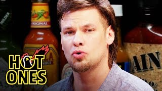 Theo Von Fights the Dark Arts While Eating Spicy Wings  Hot Ones [upl. by Anissej553]