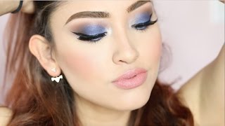 MAQUILLAJE ELEGANTE EN TONOS AZULES  PARA FIESTA [upl. by Nednarb]