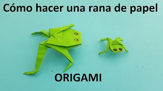 Cómo hacer una rana de papel  Origami [upl. by Aisauqal]