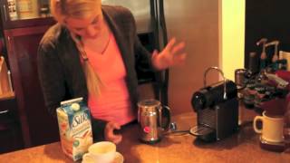 Nespresso Aeroccino Plus Frother Review Frothing Almond Milk [upl. by Mikahs]