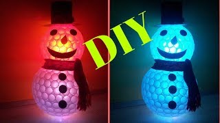 DIY MUÑECO DE NIEVE CON VASOS PLASTICOS ⛄ MANUALIDADES PARA NAVIDAD [upl. by Saint]