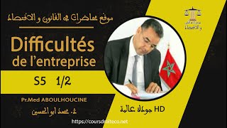 Cours Difficultés de lentreprise Pr ABOULHOUCINE S5 [upl. by Dachi]