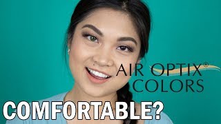 AIR OPTIX COLORS TRY ON amp REVIEW FOR BROWN EYES AFTER LASIK [upl. by Irtimid]