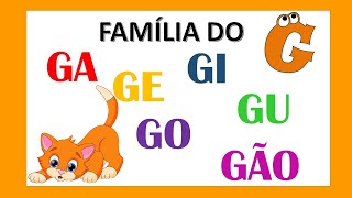 Família silábica do GLetra GGA GE GI GO GU GÃO [upl. by Eilema]