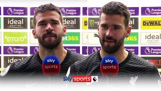 Emotional Alisson reacts to scoring injury time winner against West Brom [upl. by Akeimahs]