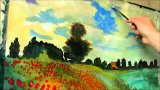 Monet Painting The Poppy Field near Argenteuil 1873 [upl. by Levana]