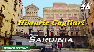 Historic Cagliari Castello District with Cathedral Sardinia Italy 4K [upl. by Ateloj598]