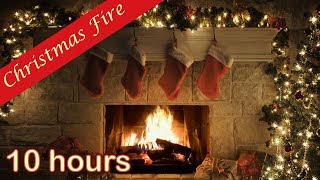 ✰ 10 HOURS ✰ CHRISTMAS FIREPLACE No Music ✰ NO ADS ✰ Relaxing Fireplace With Crackling Fire Sounds ✰ [upl. by Brendin]