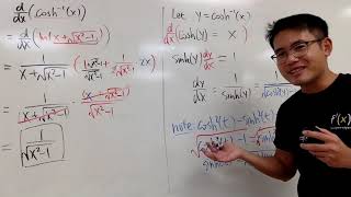 Derivative of cosh1x two ways [upl. by Ricca539]