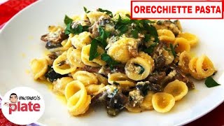 ORECCHIETTE PASTA RECIPE  Porcini Mushrooms and Zucchini Vegetarian Pasta [upl. by Fineman]