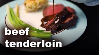 Roast tenderloin with bordelaise sauce and potato gratin [upl. by Negiam262]