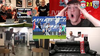 Crazy Liverpool Fan Reactions to Alissons LastMinute Goal Against West Brom [upl. by Ahsimal909]