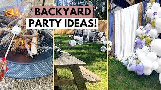 BACKYARD PARTY IDEAS  Affordable Backyard Decor Fire Pit and Fun  Dollar Tree amp Walmart [upl. by Nennarb683]