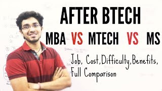 After Btech MBA VS MTECH VS MS  Part 4 [upl. by Yardna87]