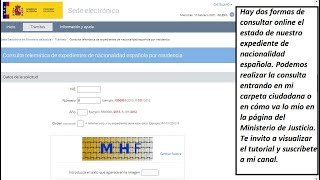 CÓMO CONSULTAR ESTADO DEL EXPEDIENTE DE NACIONALIDAD ESPAÑOLA POR RESIDENCIA [upl. by Asinla]